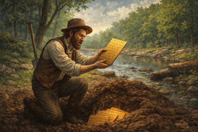 Solomon Spaulding claimed to have uncovered ancient plates along Prickett's Creek in Marion County, West Virginia.