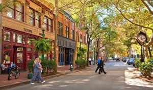 Historic tax credits have helped fuel investment along Charleston's Capitol Street, where restored buildings now house businesses, restaurants, offices, and residential space in the heart of the capital city.