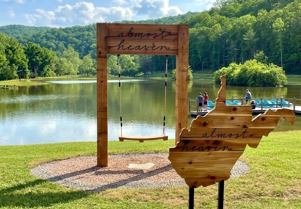 A new “Almost Heaven” swing has been added at Cedar Creek State Park in central West Virginia