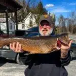 John Terry, of Gallagher, in Kanawha County, set a new state record for tiger trout on March 19 by catching a 29.13-inch, 11.04-pound tiger trout from Seneca Lake in Pocahontas County.