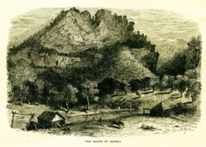 An early illustration of the Cliffs of Seneca from Harper's Weekly.