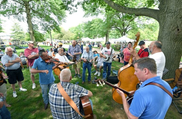 Musicians gather freely at the Vandalia Gathering in Charleston, West Virginia.