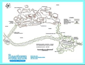 Beartown State Park's boardwalk guides visitors through a maze of sandstone formations, deep crevices, and narrow passageways hidden atop Droop Mountain.
