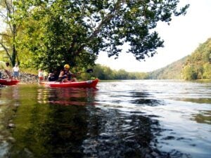 A young boater launches into the upper New River at New River Trail State Park. (Photo: Virginia Tourism)