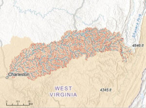 Water flowing from thousands of small streams in the Elk River watershed eventually reaches Charleston's drinking water system. Researchers say many of those headwater streams play an important role in maintaining downstream water quality. (Courtesy WV Rivers Coalition)
