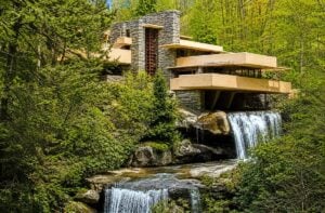 Frank Lloyd Wright's Fallingwater helped redefine mountainside architecture by embracing the natural landscape instead of altering it. Modern West Virginia architects continue to apply many of the same principles when designing homes on the state's steep hillsides.