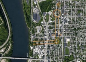 The Grave Creek Mound is practically all that's left of a complex of earthen architecture that filled much of the present historic district in Moundsville. 