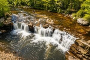 Hikers on the High Falls Trail are rewarded with a view of the High Falls of the Cheat River.