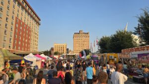 Crowds stroll along Kanawha Boulevard during the Charleston Sternwheel Regatta after the riverfront roadway was closed to vehicle traffic for the Independence Day weekend celebration. (Photo: David Sibray)