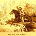 Anne Bailey, one of the most celebrated women of the Appalachian frontier, rides horseback through the rugged mountains of present-day West Virginia. Known for her courage, marksmanship, and legendary rides through the wilderness, Bailey became a symbol of frontier resilience during the late 18th century.