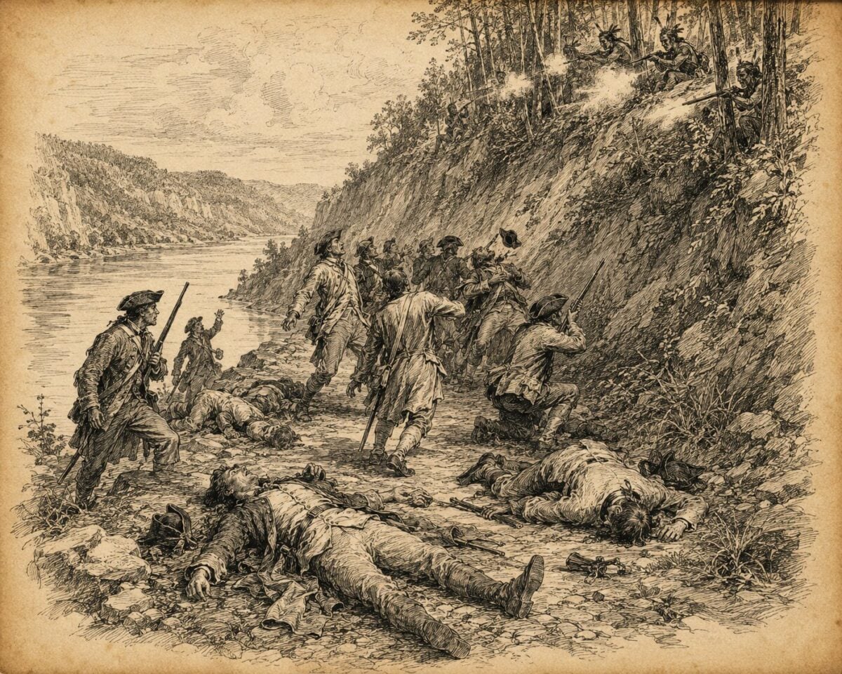 Captain William Foreman and 21 militiamen died in a Revolutionary War ambush at McMechen Narrows near present-day McMechen, West Virginia, in September 1777.