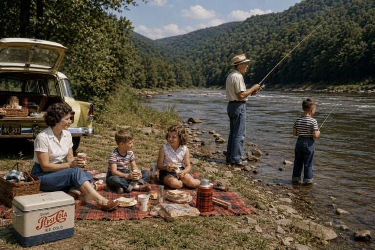 With its three rivers, Summers County became a popular fishing getaway during Miners' Vacation in the 1950s.