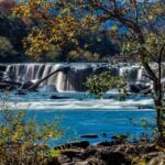 Sandstone Falls, near the southern end of New River Gorge National Park and Preserve, spans nearly the entire width of the New River and offers one of the park's most impressive landscapes. (Photo: Rick Burgess)