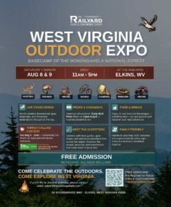 The West Virginia Outdoor Expo will bring hunting, fishing, hiking, camping, paddling, biking, and off-road recreation enthusiasts to The Railyard Event & Conference Center in Elkins on Aug. 8-9, 2026. Organizers say the free event will feature vendors, outfitters, demonstrations, contests, giveaways, and family-friendly activities celebrating outdoor recreation in the Mountain State.