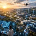 An AI concept based on a press release from WVU envisions Appalachia as a future hub for advanced energy innovation, where research, resilient electric grid technologies, and modern manufacturing coexist with the region's forests, rivers, and mountain communities.