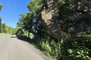 Big Rock on the Greenbrier River along Willowwood Road.