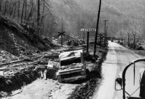 Floodwaters tore through the Buffalo Creek valley in Logan County, W.Va., on Feb. 26, 1972, after the collapse of three coal-waste impoundment dams. The disaster killed 125 people, injured more than 1,100, and left about 4,000 residents homeless, becoming one of the deadliest and most consequential disasters in West Virginia history.