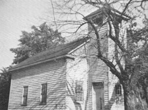 A historic photograph shows Mount Pisgah Church during its years as an active place of worship in Berkeley Springs. Founded in 1877, the church served generations of African American families and later became home to an integrated congregation before falling into disuse. (Photo courtesy Zachary Salaman)