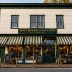 Conceptual rendering: The historic Prince Brothers General Store restored as a welcoming destination for visitors, offering local foods, outdoor gear, and Appalachian products while serving as a gateway to the New River Gorge.