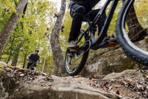 Mountain bikers enjoy one of Putnam County's growing trail systems. Local officials say expanding outdoor recreation opportunities are helping redefine the county as a destination for hiking, biking and other outdoor adventures in West Virginia.