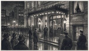 This illustration shows that after leaving West Virginia, the senators gathered at a Cincinnati hotel as political allies and opponents watched one of the state's most unusual constitutional confrontations unfold.
