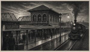 The fleeing senators traveled by rail from Charleston to Ohio, where they hoped to remain beyond the reach of state authorities while denying the Legislature a quorum. (WVExplorer Illustration)
