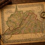 An 1863 map depicts Virginia after the creation of West Virginia, illustrating the only permanent change to the map of the United States during the Civil War.