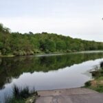 Bear Lake is one of several small fishing lakes at Bear Rock Lakes Wildlife Management Area in Ohio County, West Virginia. Fishing access is temporarily closing while the state modifies two dams at the property. (Photo by Brian M. Powell/Wikimedia Commons, CC BY-SA 3.0)