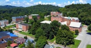Glenville State University rises above the small Gilmer County seat of Glenville in central West Virginia, where the university has played a prominent role in the community since its founding in 1872.