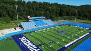 The new Ike and Sue Morris Stadium at Glenville State University is part of the university’s $26 million Morris Family Health and Fitness Complex in Glenville, West Virginia.