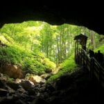Visitors descend into Organ Cave in Greenbrier County, one of the many West Virginia caverns around which generations of history, tradition and folklore have accumulated. Photographer to be determined.