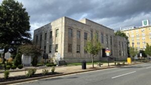 The Raleigh County Courthouse stands along Main Street in downtown Beckley, West Virginia.