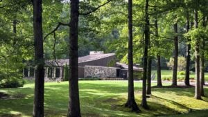 The Char restaurant occupies a wooded setting in Beckley, West Virginia.