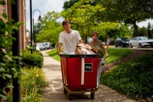 Fall 2026 WVU residence hall move-in begins Aug. 13 and will continue though Aug. 15. (WVU Photo/Matt Sunday)