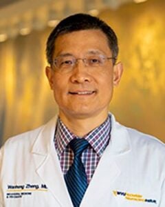 Dr. Wanhong Zheng, professor, WVU School of Medicine Department of Behavioral Medicine and Psychiatry at WVU Rockefeller Neuroscience Institute (WVU Photo)