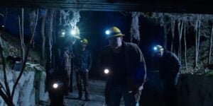 A scene from Dark Hollow, a West Virginia-made horror film in which a creature emerges from an Appalachian coal mine. Filmmaker Daniel Byers shot underground sequences in a coal mine in Beckley, W.Va. (Courtesy Brainstorm Media)