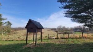 A large bat shelter at Grandview in the New River Gorge National Park and Preserve provides roosting habitat for bats. Before the arrival of white-nose syndrome, more than 1,000 bats could emerge from the structure on some evenings, according to the National Park Service.