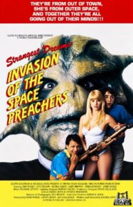 Invasion of the Space Preachers, Danny Boyd’s science-fiction comedy and second feature film, followed Chillers and reached television audiences through the USA Network.