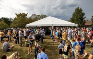 Crowds gather for National Hunting and Fishing Day at Stonewall Resort State Park in West Virginia. The annual celebration returns Sept. 19 with outdoor activities, more than 40 vendors, a youth challenge and dishes prepared by chefs from state parks across West Virginia. (WVDNR photo)