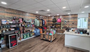 The camp store at the new Slabtown Campground at Cass Scenic Railroad State Park offers camping supplies, apparel and other goods for visitors. The 100-site campground has opened near the Greenbrier River and Greenbrier River Trail.
