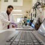 A researcher works in a laboratory at West Virginia University’s Benjamin M. Statler College of Engineering and Mineral Resources, which will introduce nuclear engineering coursework in 2027 as West Virginia explores a larger role in the nation’s nuclear industry. (WVU Photo/Paige Nesbit)