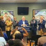 Gov. Patrick Morrisey announces the first awards from West Virginia’s Rural Health Transformation Program at Chesapeake Healthcare Center. Spotted Owl Healthcare Organization received $1.17 million through the program in partnership with the center. (Courtesy photo)