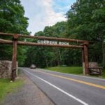 A vehicle enters Coopers Rock State Forest in northern West Virginia. The West Virginia State Parks Foundation hopes to expand private fundraising for projects at state parks, forests and rail trails across the state.