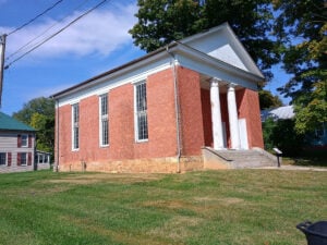 Built in 1845, the Old Baptist Church in Union became an African American congregation following emancipation and continued serving worshippers for more than a century. A $90,000 grant will support masonry, drainage and architectural repairs. (Photo courtesy Preservation Alliance of West Virginia)