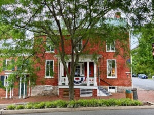 The 18th-century Shindler House in Shepherdstown was donated by actress Mary Tyler Moore in 1995 for use as a Civil War research center. A $73,168 grant will help preserve the historic building, now operated by Shepherd University. (Photo courtesy Preservation Alliance of West Virginia)