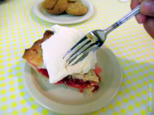 Dining in West Virginia: Rhubarb pie served at Capon Springs.