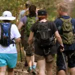 Hikers explore a trail in the Grey Flats Trail System at Beckley, W.Va.