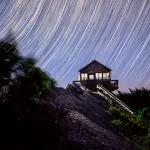 Stars spin above the Hanging Rock Raptor Observatory.