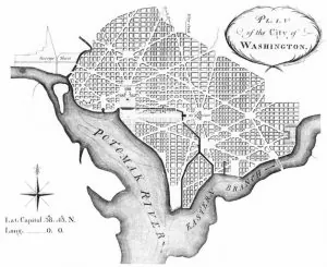 Ellicott's "Plan of the City of Washington" revised from Pierre Charles L'Enfant; 1792 - Library of Congress
