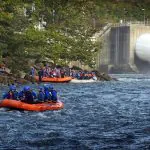 Rafters rafting with Adventures on the Gorge prepare for an adventure on the Gauley River.